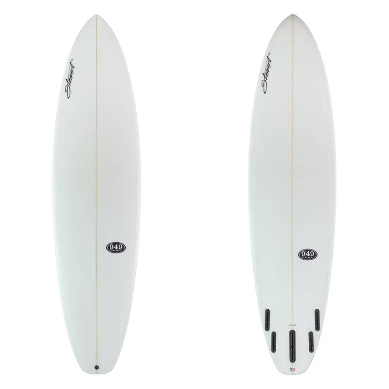 Stewart Mid-Length 7'6" 949-Comp (7'6", 22 1/2", 2 7/8") B#129872 clear and sanded only with black logos