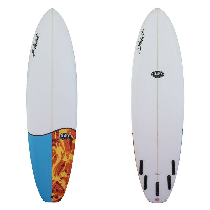 949c short board with a fire and ice tail dip