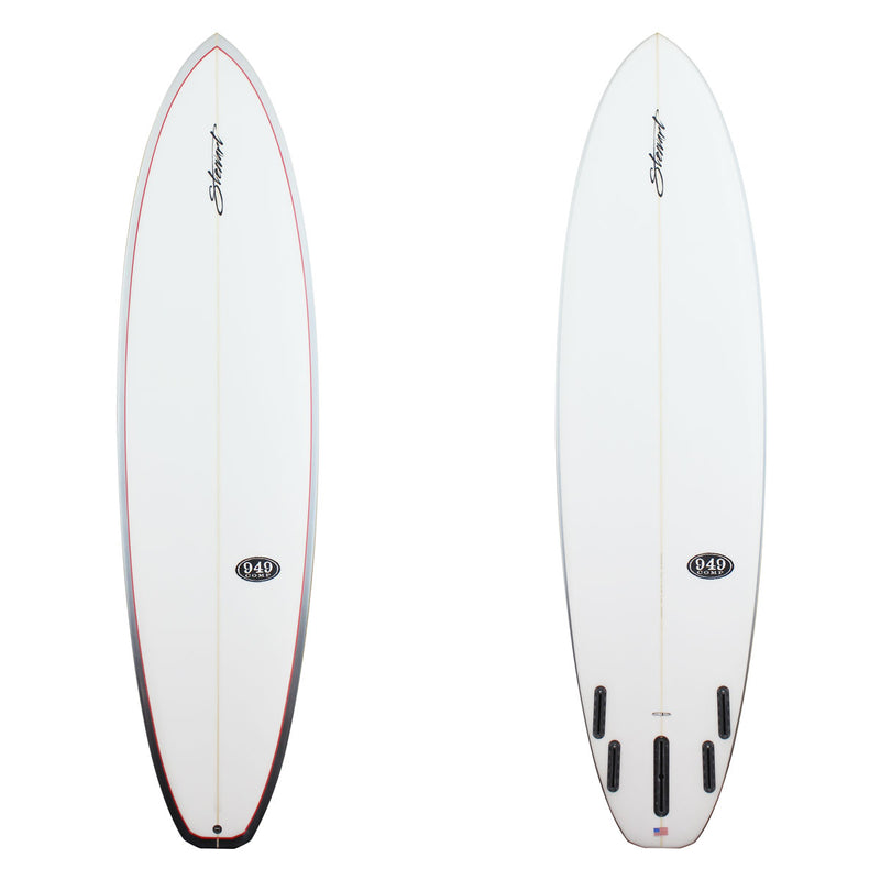 Stewart Mid-Length 7'6" 949-Comp (7'6", 22 1/2", 2 7/8") B#128704 with black and grey rails