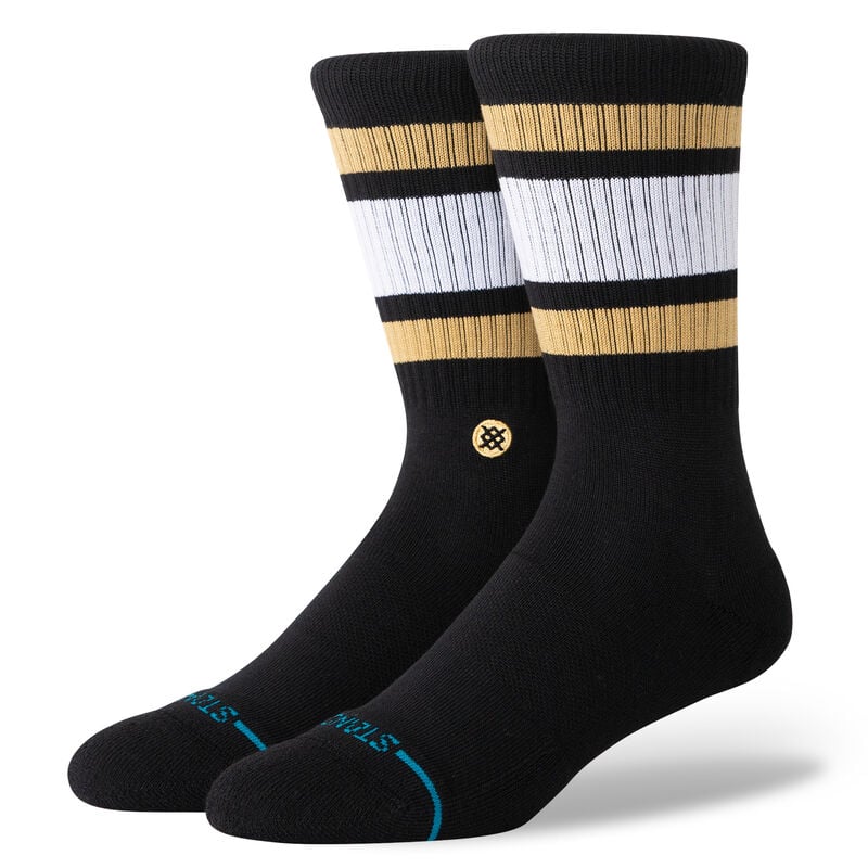 STANCE BOYD ST CASUAL MEN'S CREW SOCK BLACK BROWN