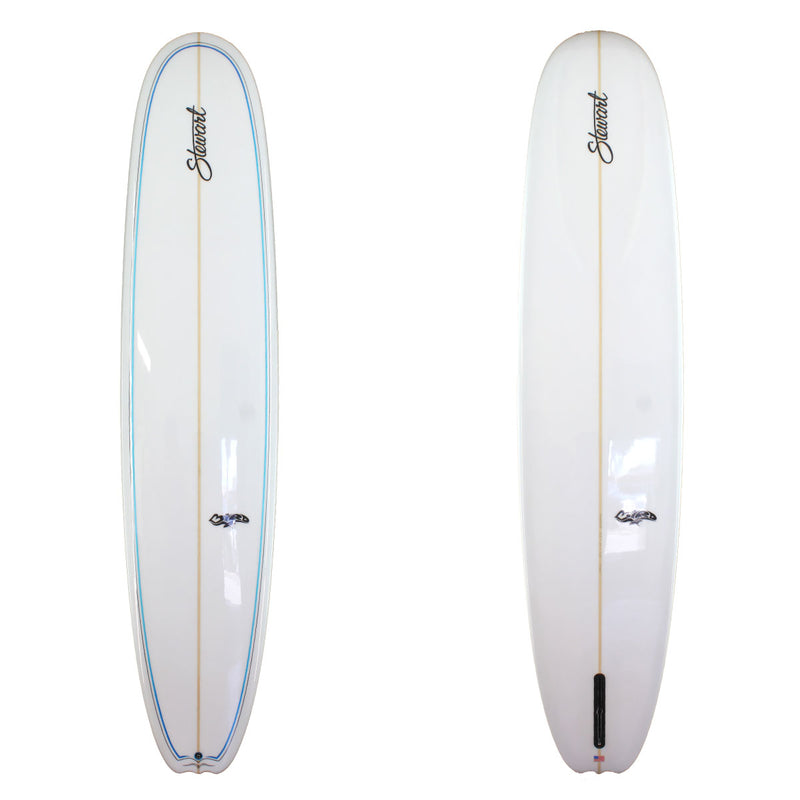 10'0" Bird (10'0", 24", 3 1/2") B#128026 Gloss & Polish with black and blue pinlines on the deck