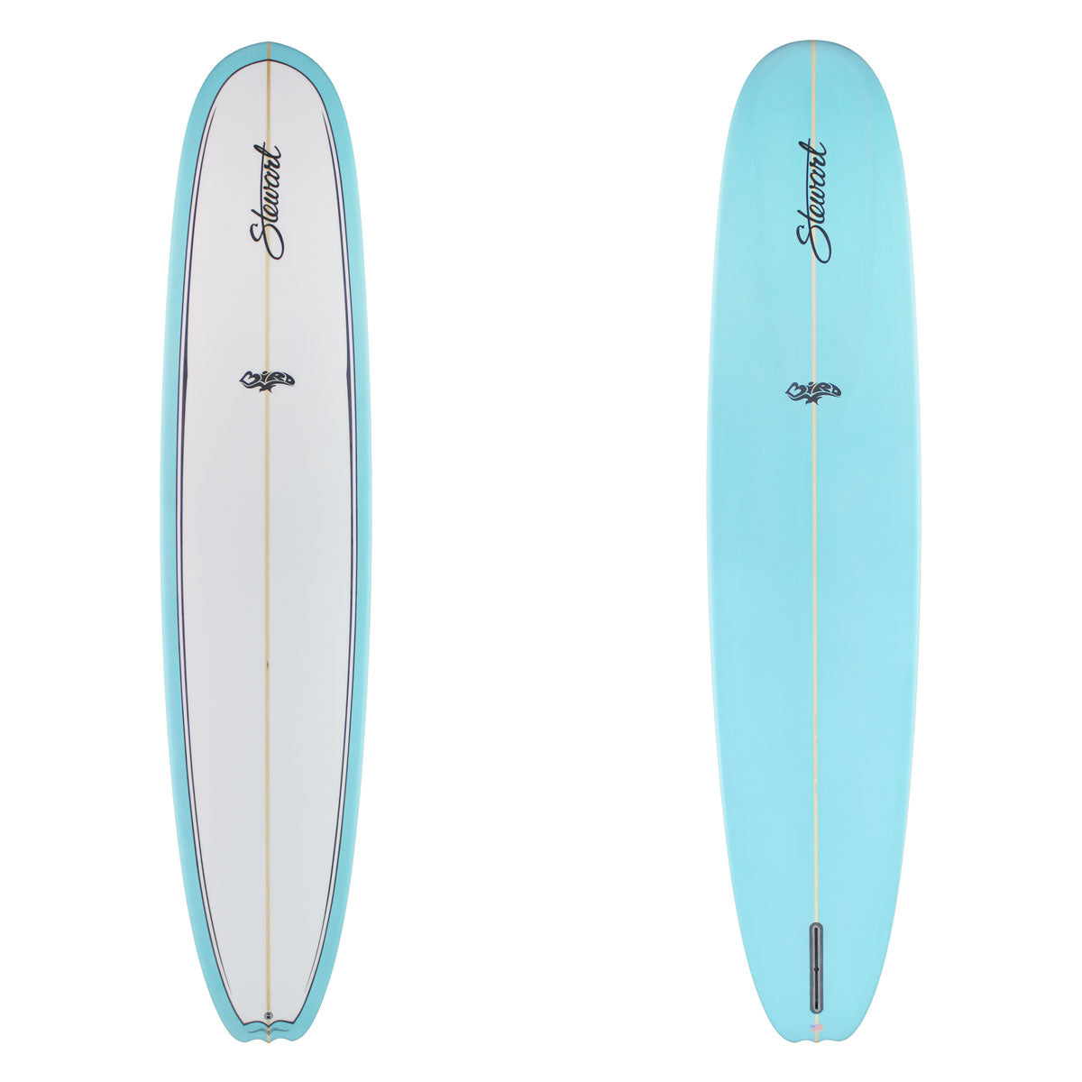 9'2" Bird (9'2", 23 1/4", 3 1/8") B#128949 with blue bottom and rails and black pinlines 