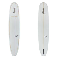 stewart bird longboard with gloss polish and red and black pinlines 