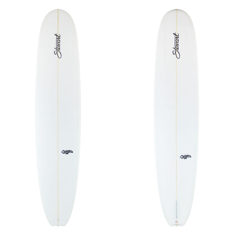 Stewart Longboard 9'4" Bird (9'4", 23 1/2", 3 1/4") B#129937 Clear with Black logos, white finboxes, sand only
