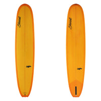 Stewart Longboard 9'2" Bird (9'2", 23 1/4", 3 1/8") B#130028 with an orange resin tint on the top and bottom