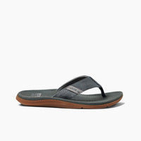 Gray sandal with brown sole on a white background