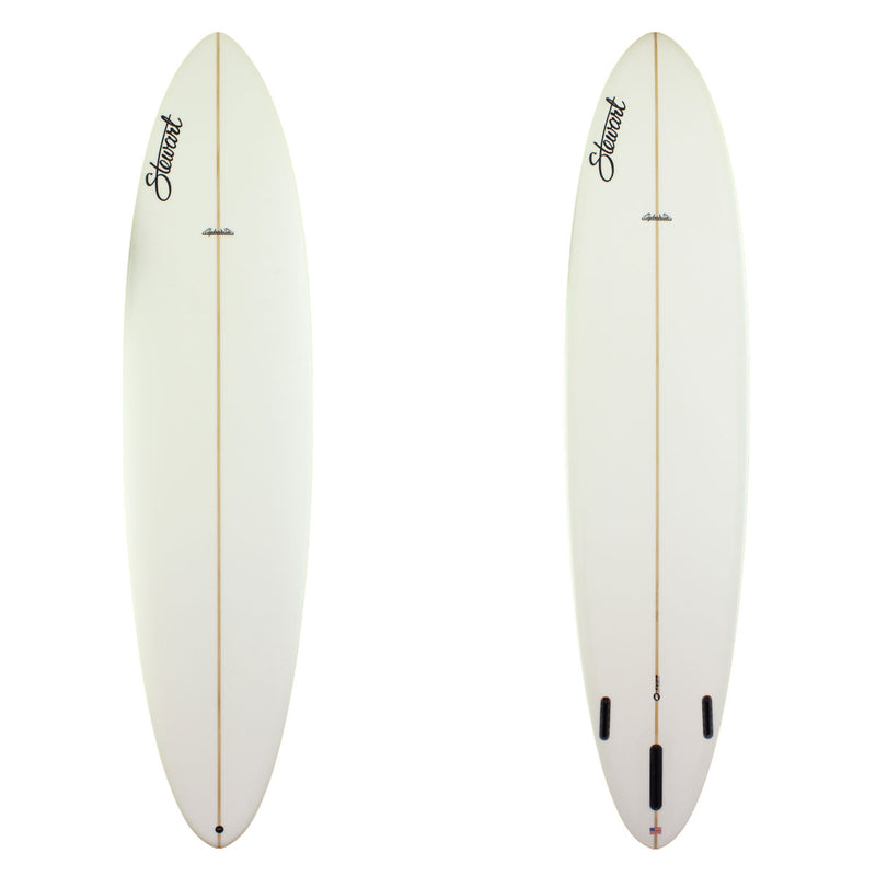 Stewart Surfboards 9'6" Clydesdale with clear white deck and bottom
