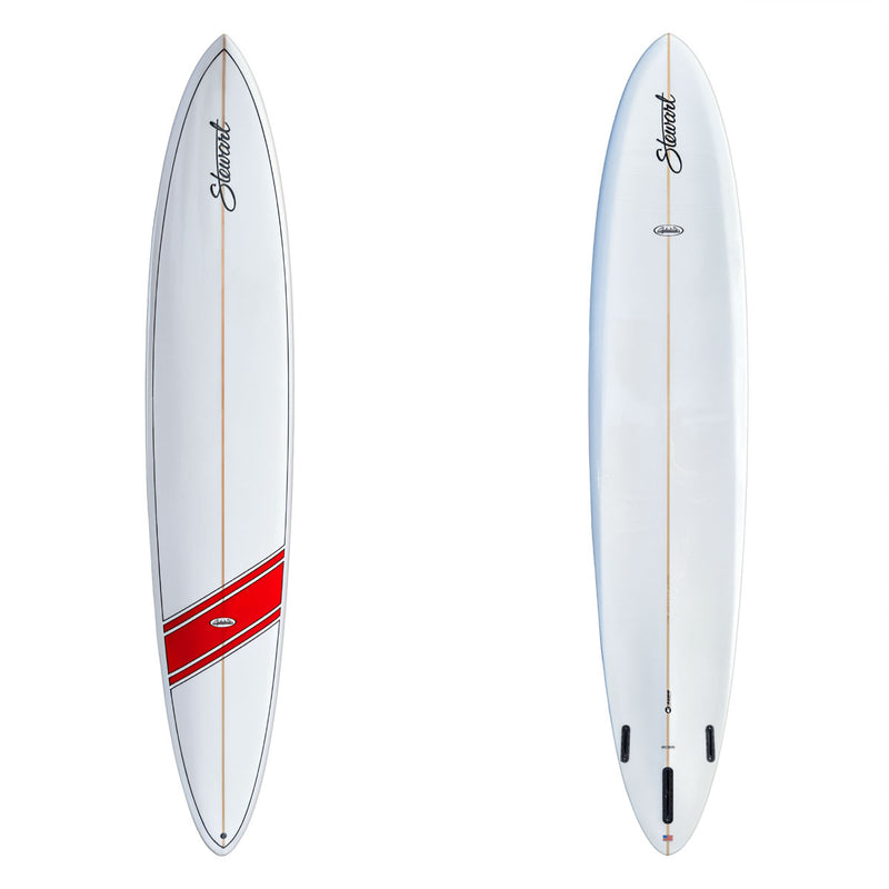 Stewart Longboard 10'6" Clydesdale (10'6", 24", 4") B#129188 Gloss & Polish with red stripe on the deck