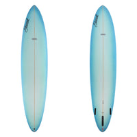 To surfboard images with a blue fade and black branding