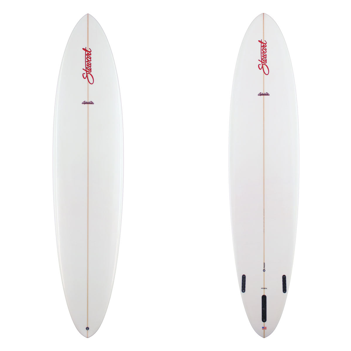 Stewart Longboard 9'0" Clydesdale (9'0", 24", 3 5/8") B#129793 clear and sanded only with red logos