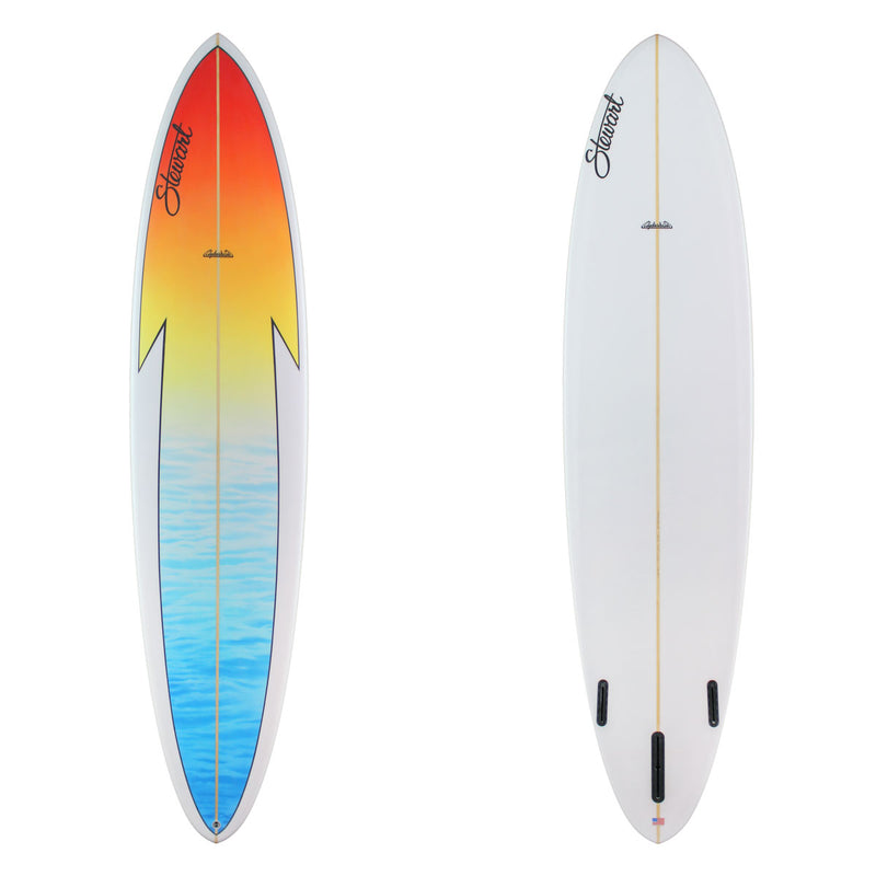 9'0" Clydesdale (9'0", 24", 3 5/8") B#128951 with sunset fade on deck and bolt rail spears 