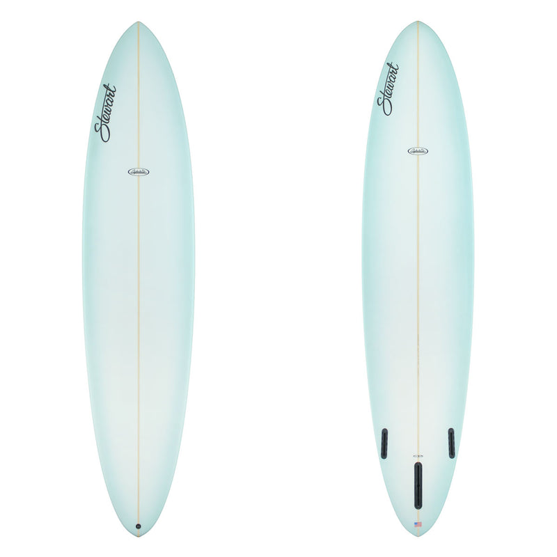 Stewart Longboard 9'0" Clydesdale (9'0", 24", 3 5/8") B#130239 with a light blue fade on the deck and bottom