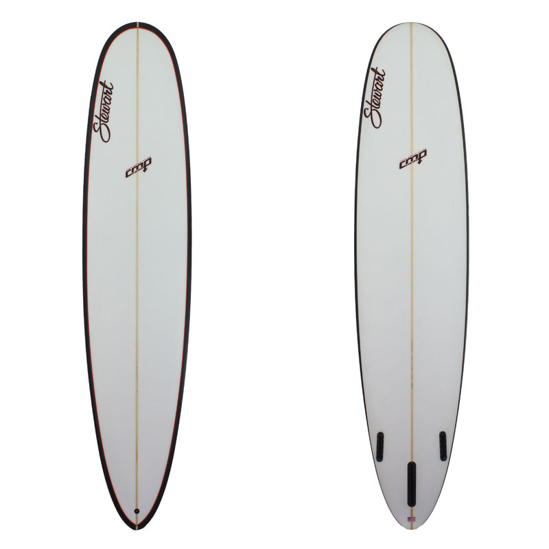 Stewart 8'6" CMP Longboard with black rails and red pinline (8'6", 22 1/4", 2 5/8") B#128264