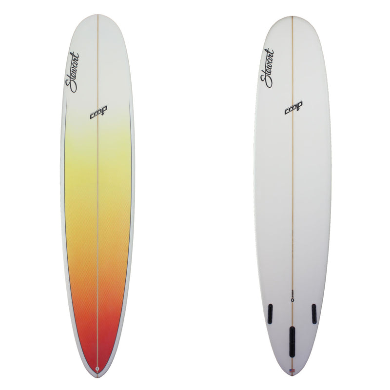 Stewart Longboard 9'0" CMP (9'0", 22 5/8", 2 5/8") B#128536 with red to yellow fade on the deck