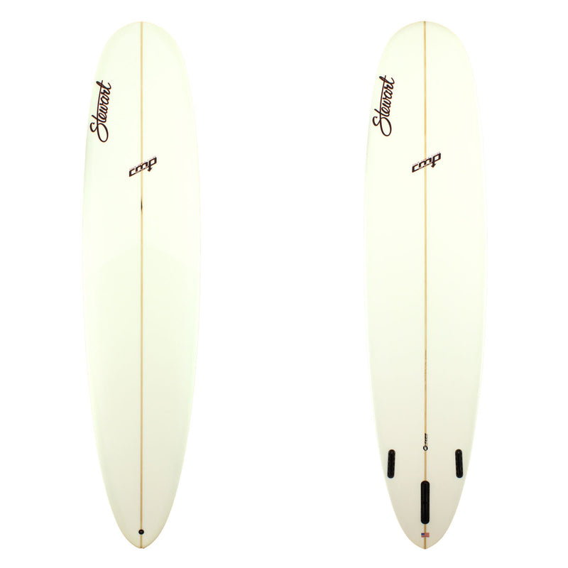 Stewart Surfboards 9'0 CMP longboard clear white deck and bottom