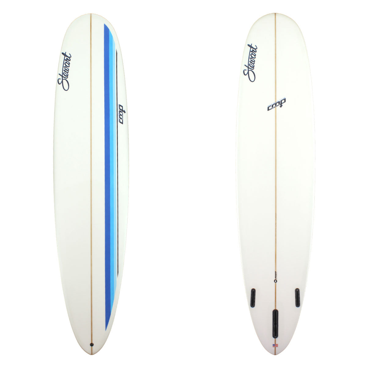 9'0" CMP (9'0", 22 5/8", 2 5/8") B#128253 with blue racing stripe on deck