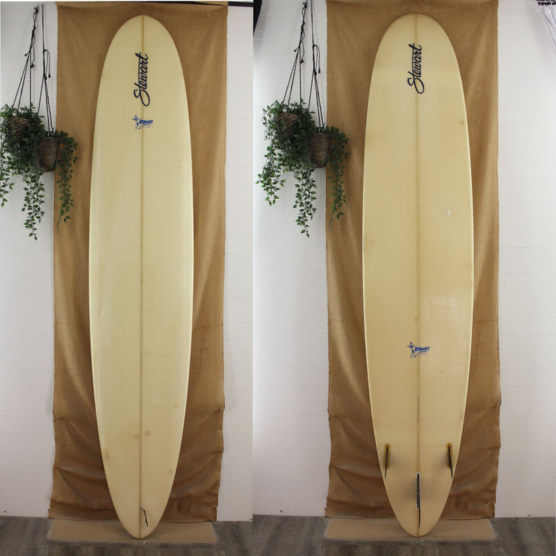 USED Stewart 9'10" x 23 3/4" x 3 1/4" Poly Longboard clear glassjob