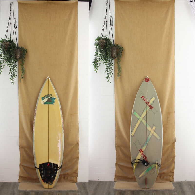 USED Moosehead 6'0" x 20 1/2" x 2 3/4" Poly Short Board with retro airbrush  