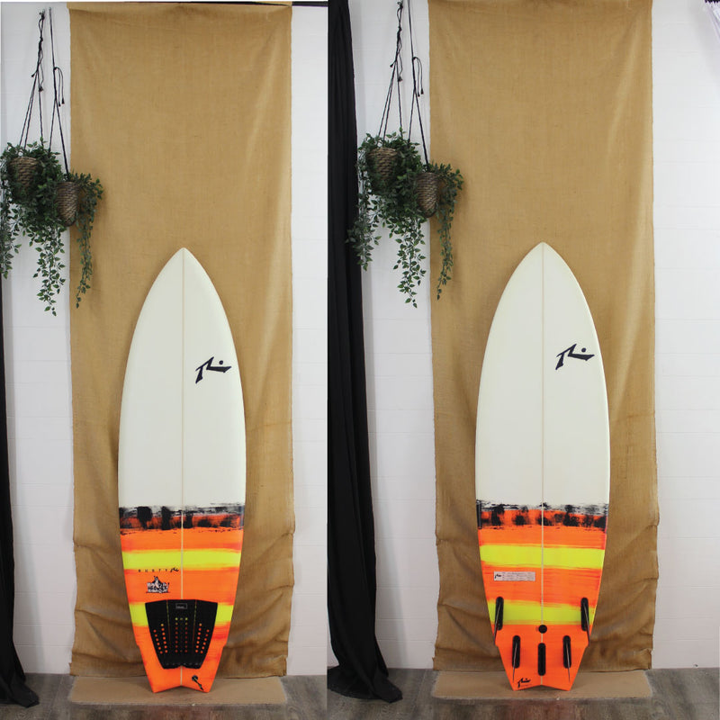 USED Rusty Heckler 6'6" x 22 1/2" x 3 1/16" EPS Short Board with colored tail dip 
