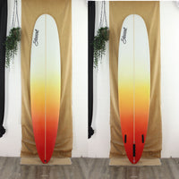 deck and bottom view of a Stewart Prototype with a red tail fading into the yellow