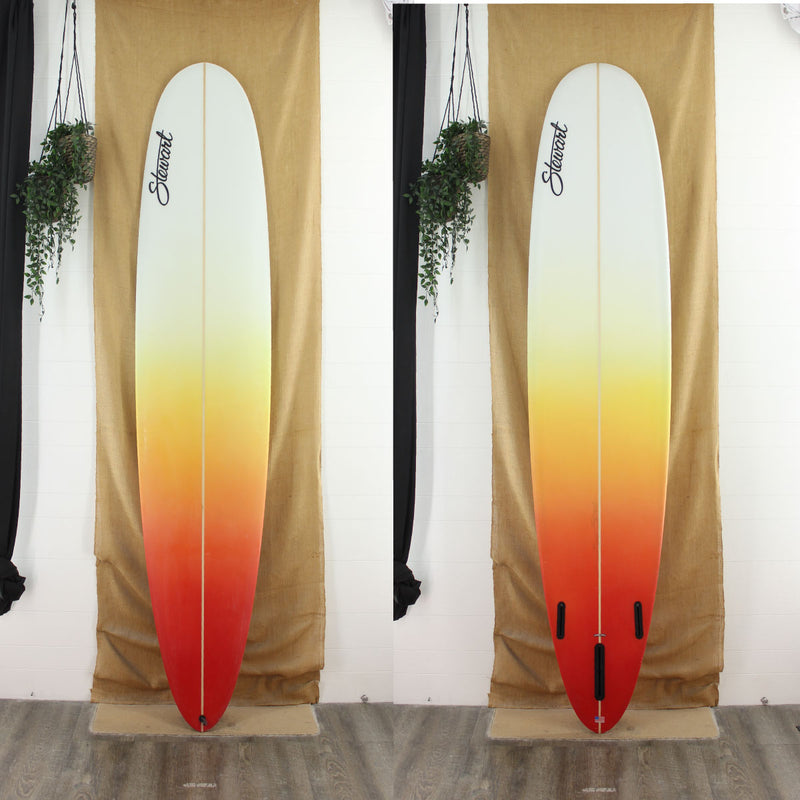 deck and bottom view of a Stewart Prototype with a red tail fading into the yellow