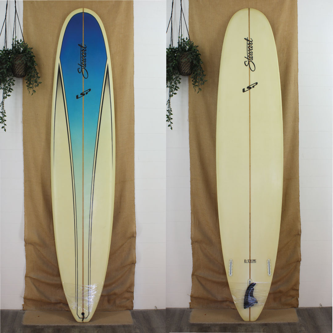 LSP Longboard with blue tapered deck swirl fade