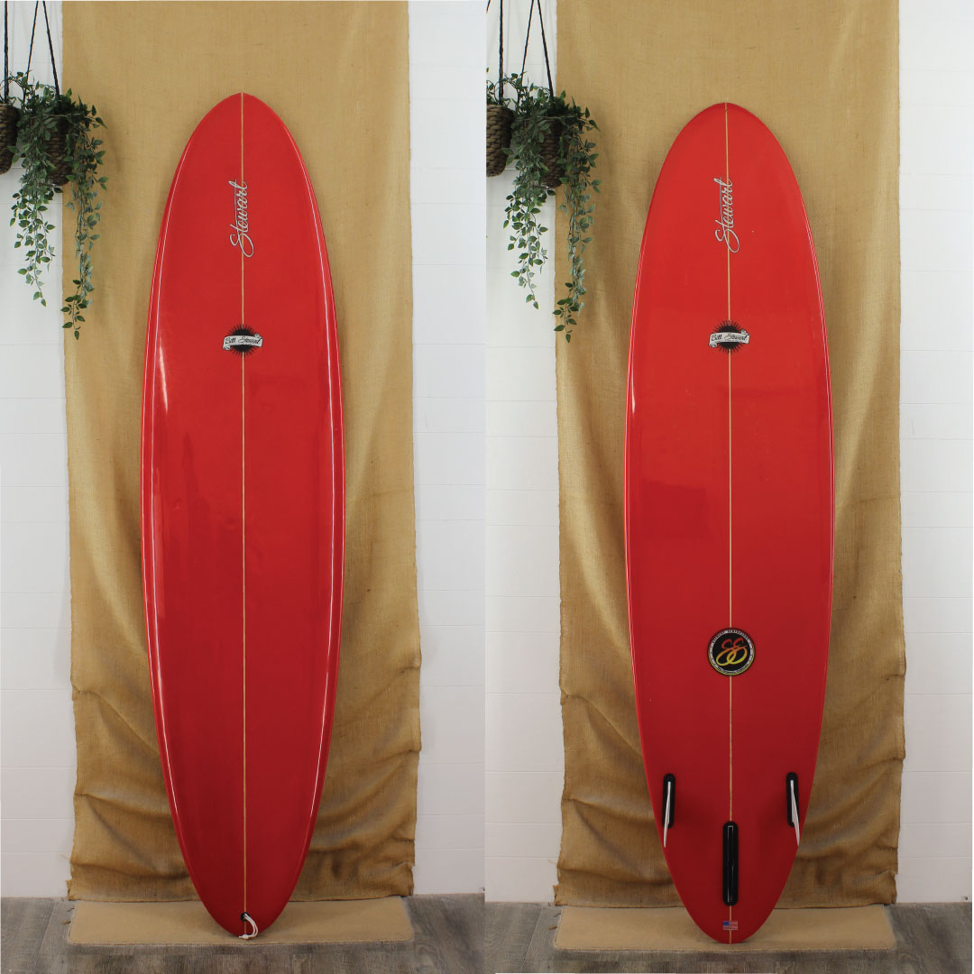 All red funboard with gloss and polish 