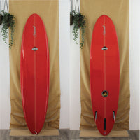 All red funboard with gloss and polish 