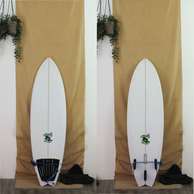 clear used cherry bomb shortboard