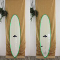 USED Jack's Funboard Midlength 7' x 21" x 2 3/4" POLY with green rails 2 + 1