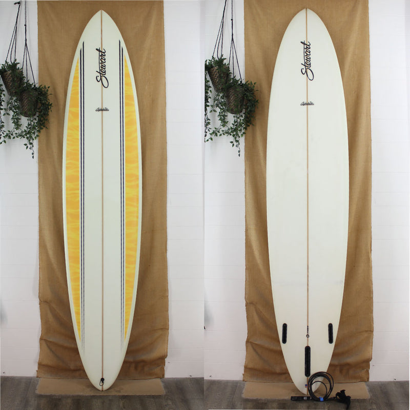USED Stewart Clydesdale 9'6" x 24" x 3 3/4" EPS Longboard yellow fin rope deck panels