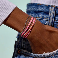 PURA VIDA LAGUNA STRING AND CHAIN SILVER BRACELET