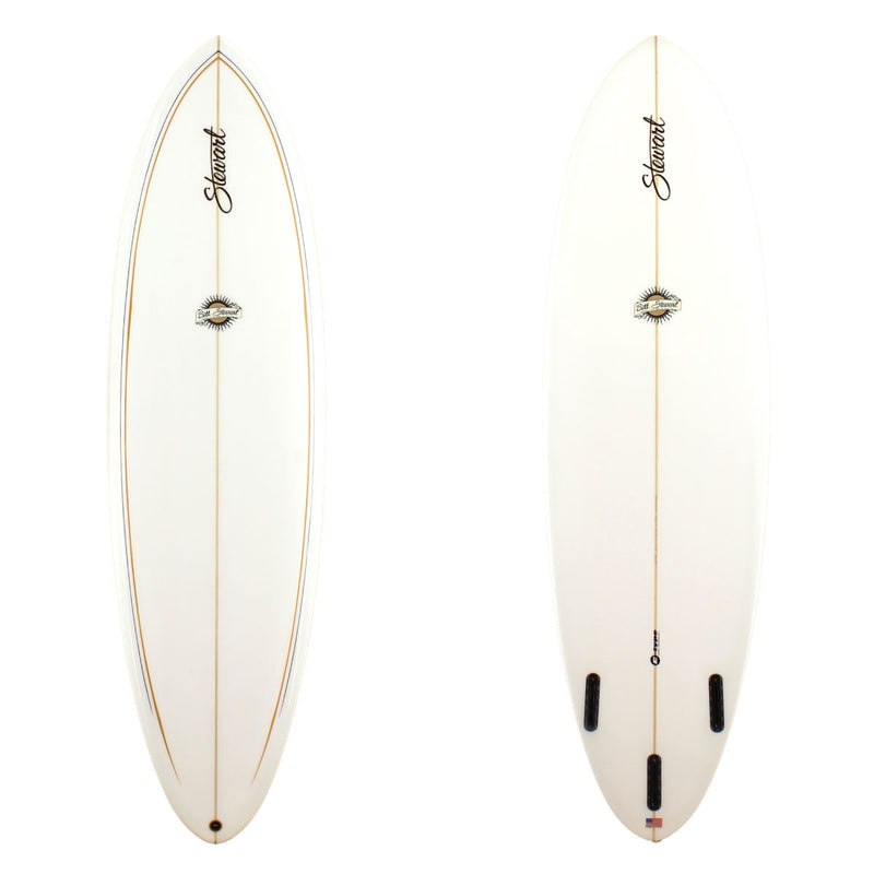 Stewart Surfboards 6'10 Funboard Comp with gold and black pinlines