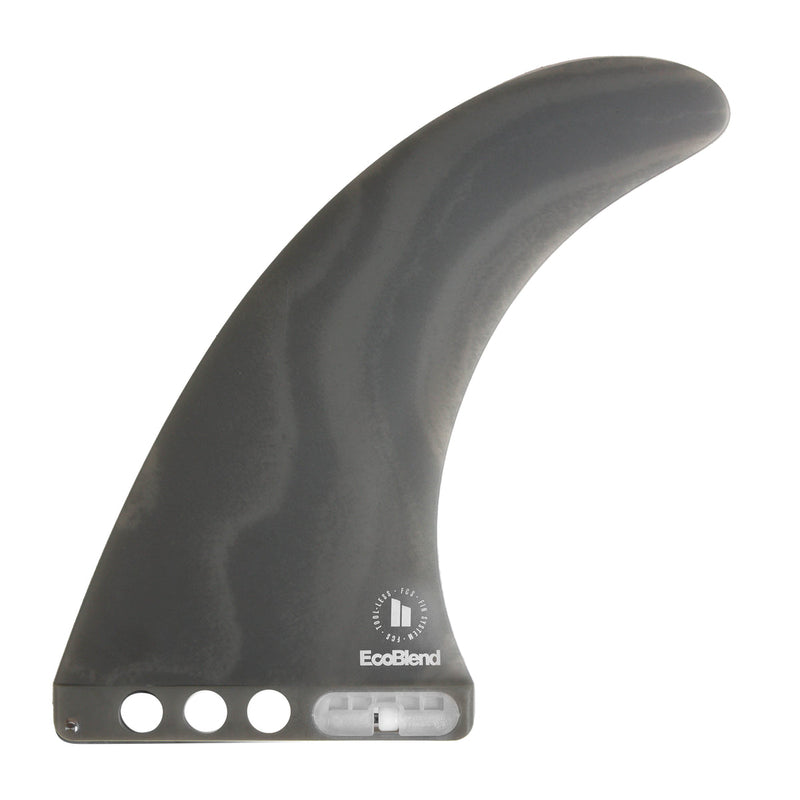 Gray surf fin with 'EcoBlend' branding on a white background