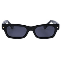Black sunglasses with a white background