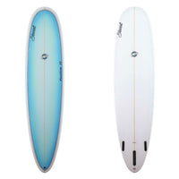 Stewart funboard 8'0" Funline 11 (8'0", 23", 3") light blue faded from center out on deck and white on bottom