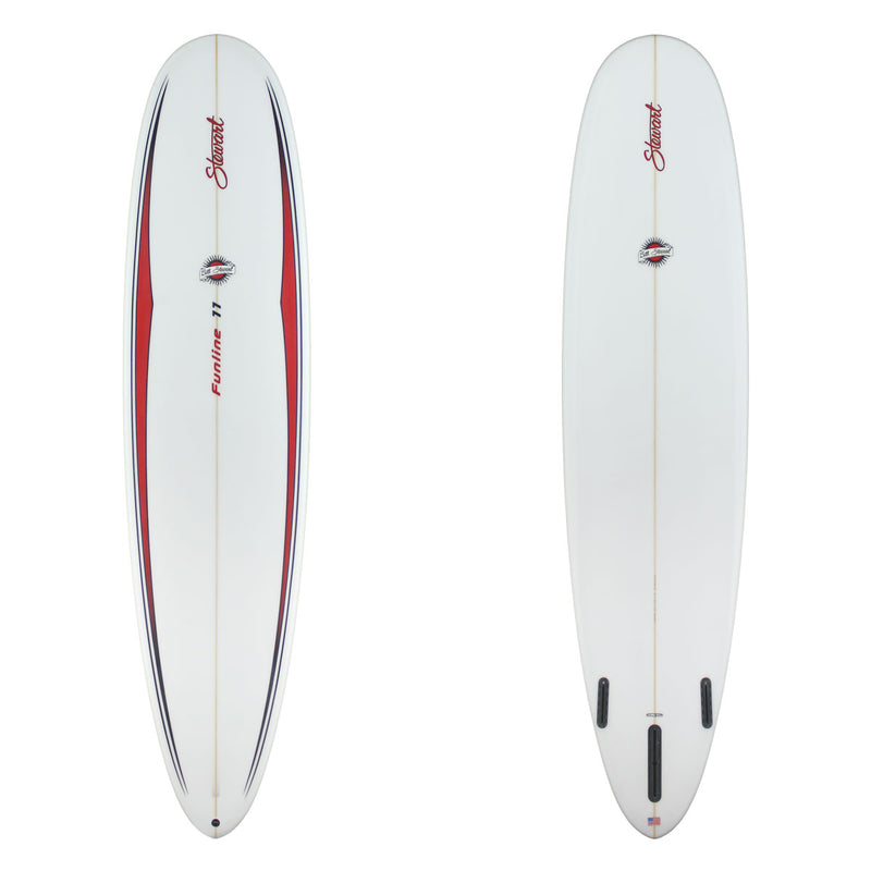 Stewart Surfboards Funline 11 with red deck spray