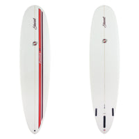 Stewart Midlength 8'0" Funline 11 (8'0", 23", 3") B#130084 Clear with Red and Black Racing Stripe, Black and Red Bill Stewart Sun Logo, Sand Only