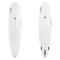 Stewart Midlength 8'0" Funline 11 (8'0", 23", 3") B#130085 Clear with Black Stewart Logos. Blue and Black Bill Stewart and Funline Logo. Sand Only.