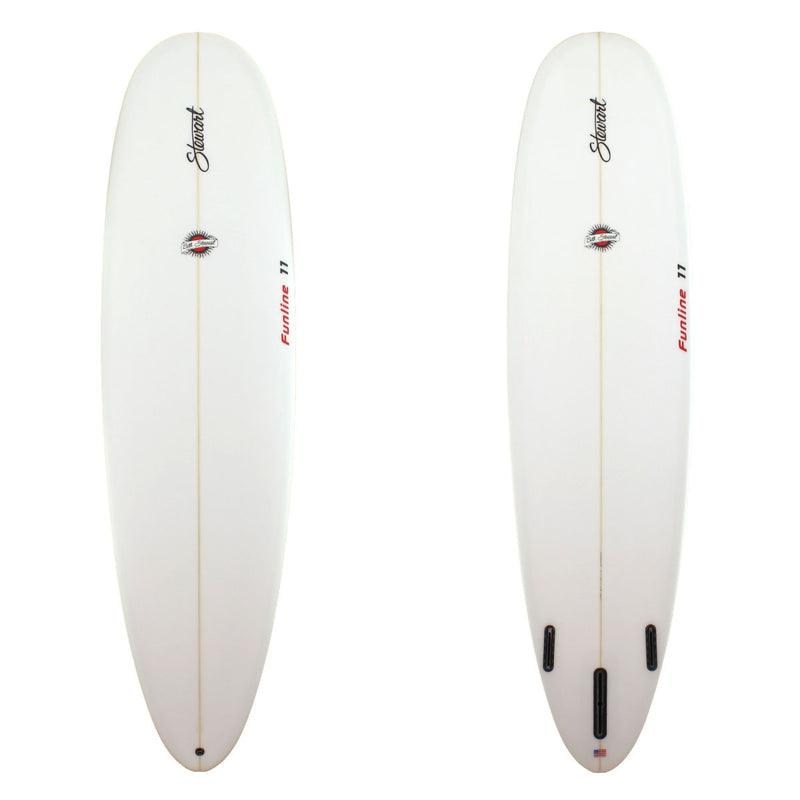 Stewart 8'0" Funline 11 Midlength clear bottom and deck with red logos  (8'0", 23", 3") B#127511