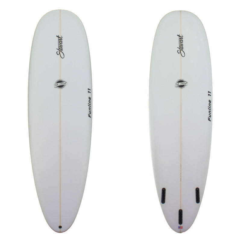 Stewart 7'0" Funline 11 Mid Length clear deck and bottom with black logos (7'0", 22", 3") B#127578