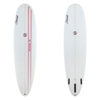 Stewart Mid-Length 7'6" Funline 11 (7'6", 22 1/2", 3") B#129243 with a red and black racing stripe on the deck