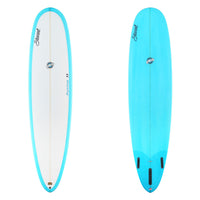 Stewart Mid-Length 8'0" Funline 11 (8'0", 23", 3") B#129379 with a light blue resin tint on the bottom and rails