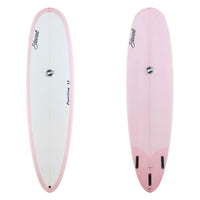 Stewart Mid-Length 7'0" Funline 11 (7'0", 22", 3") B#129382 with a pink resin tint on the bottom and rails