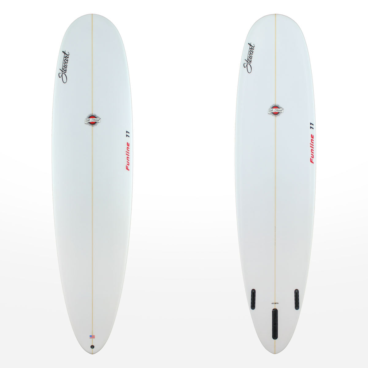Stewart Mid-Length 8'0" Funline 11 (8'0", 23", 3") B#129769 clear nd sanded only