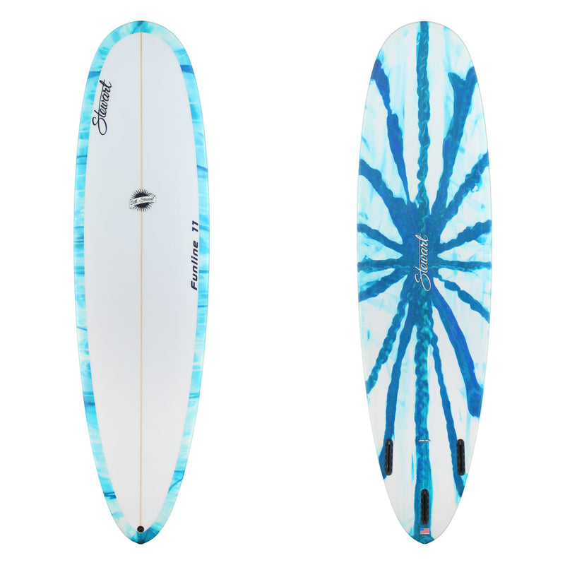 7'0" Funline 11 (7'0", 22", 3") B#129878 blue and white resin swirl