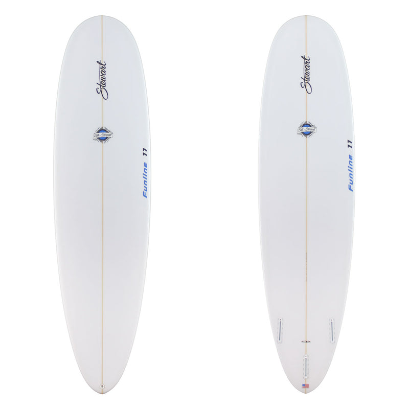 Stewart Mid-Length 7'0" Funline 11 (7'0", 22", 3") B#130103 clear and sanded only with blue logos