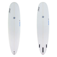 Stewart Mid-Length 8'0" Funline 11 (8'0", 23", 3") B#130134 clear and sanded only with blue logos