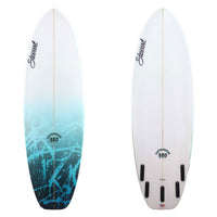 Stewart Shortboard 5'8" Fartknocker SBD (5'8", 20 3/4", 2 3/8") B#129180 with blue and black paint splatter on lower half of deck
