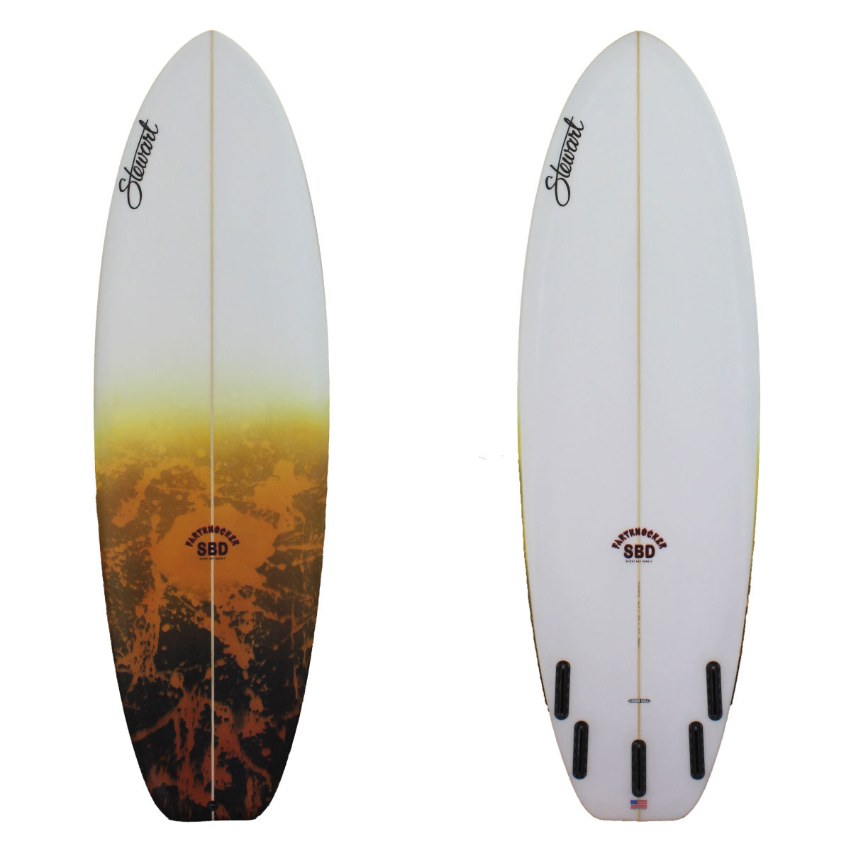 6'6" Fartknocker SBD (6'6", 22", 2 7/8") B#128368 with black and brown acid splash on the deck